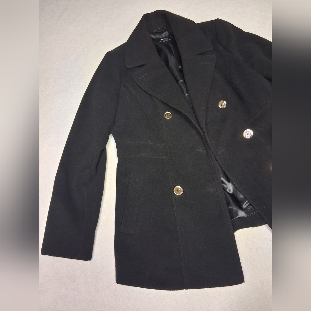 Jessica Black Pea Coat for Women - Picture 4 of 13